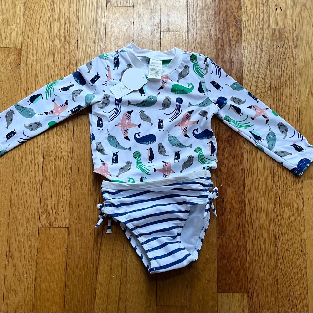 Adorable Gymboree Rashguard Swimsuit NWT